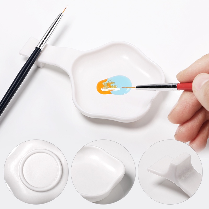 Khay nhựa UR SUGAR hình bông hoa màu trắng/ đen trưng bày móng tay nghệ thuật