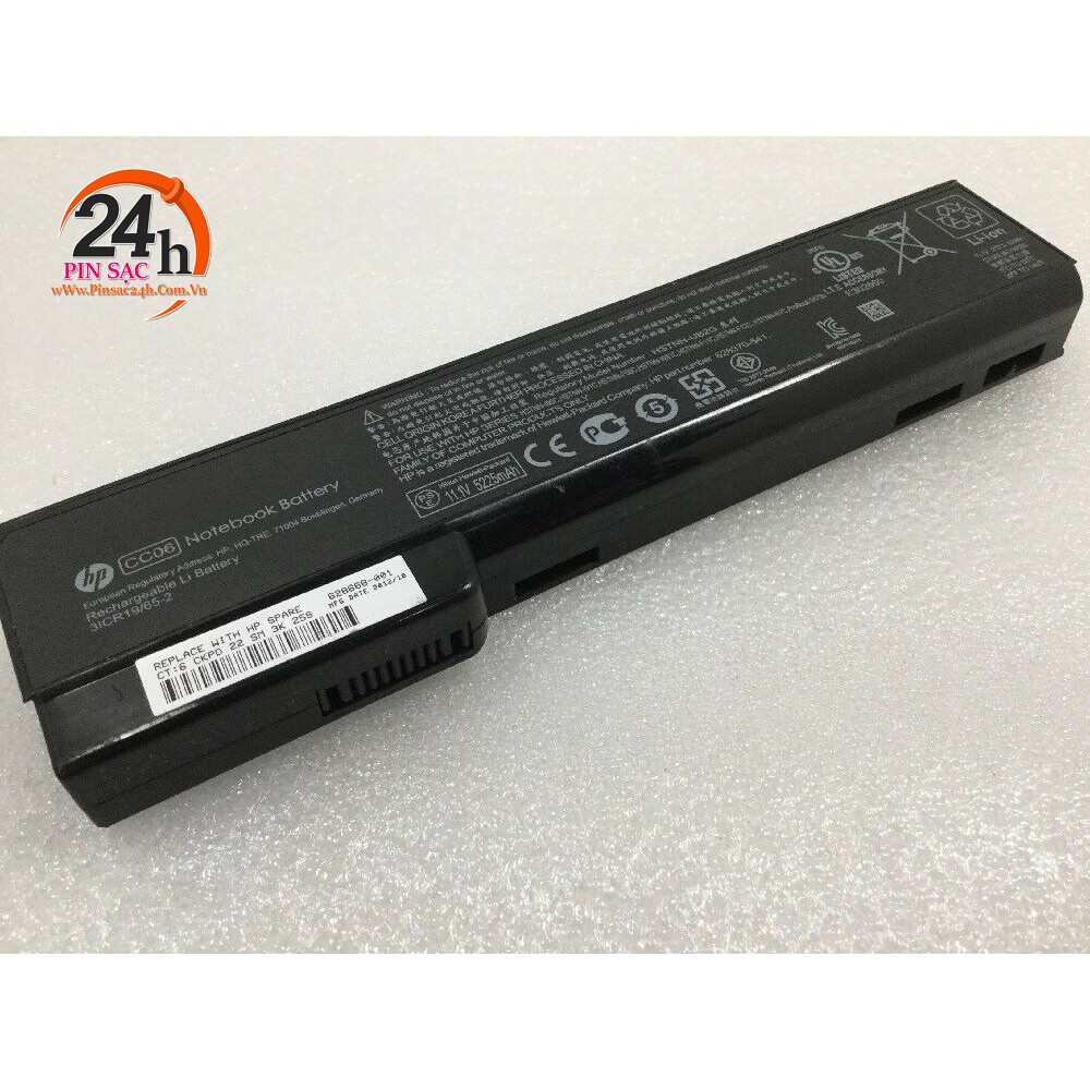 PS24. Pin laptop HP CC06 Notebook 8560P 8460P HSTNN-UB2F