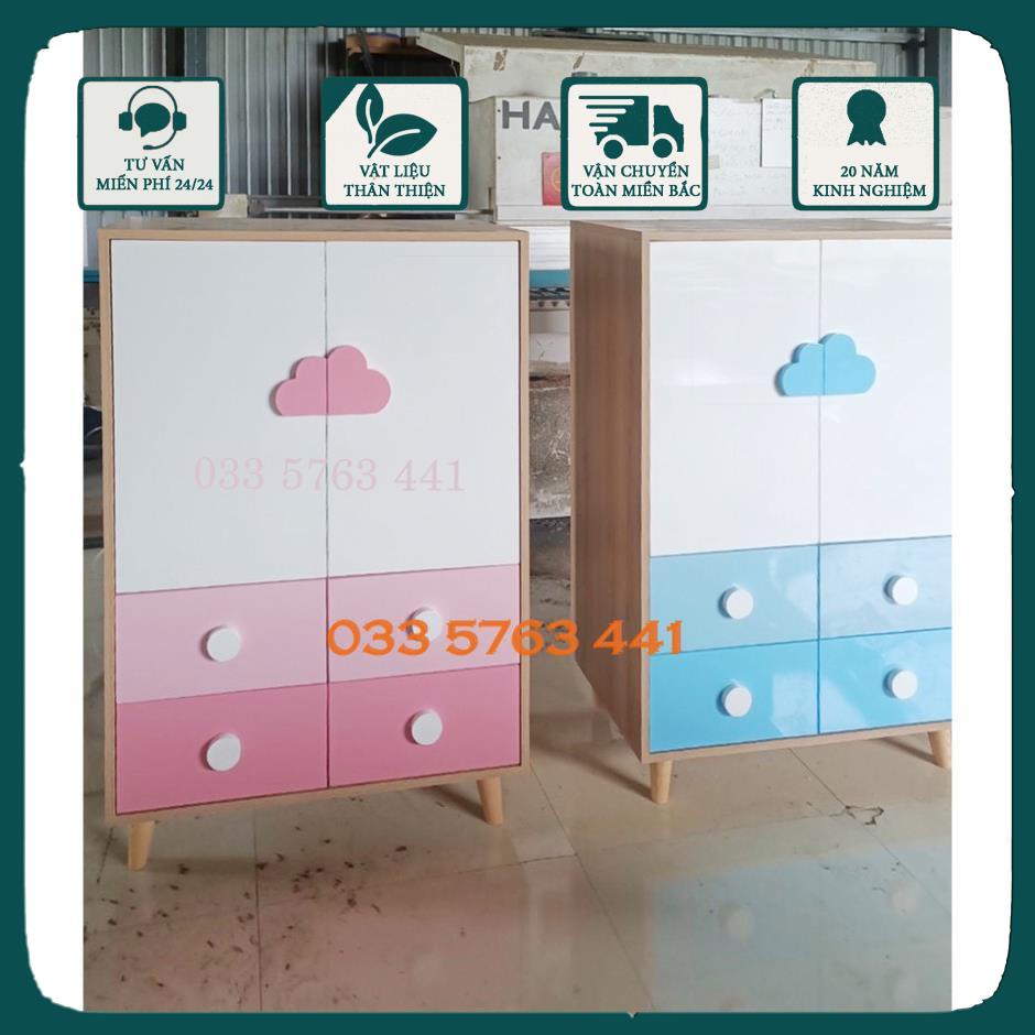 Tủ quần áo gỗ MDF phủ melamine kiểu dáng siêu xinh dành cho bé yêu