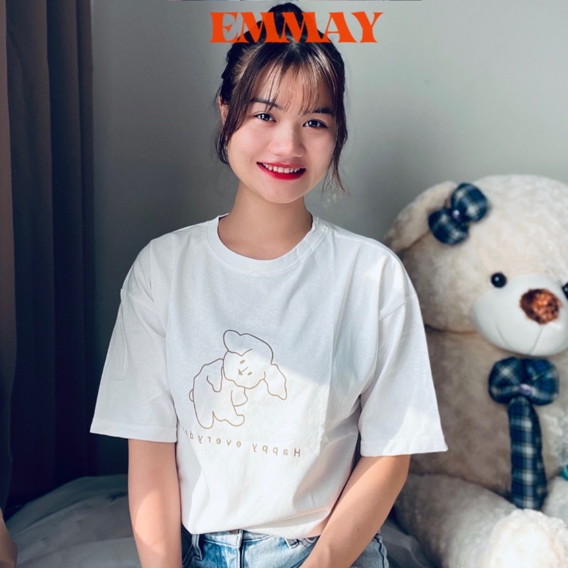 Áo phông nữ, áo thun nữ form rộng cotton cao cấp HÌNH CÚN CON free size <65kg | BigBuy360 - bigbuy360.vn