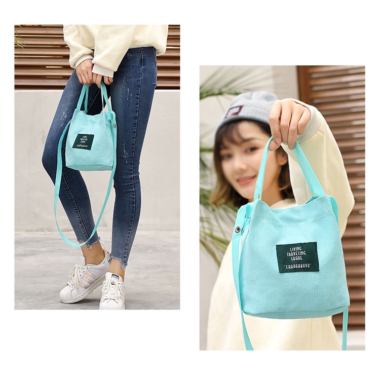 Túi đeo chéo nữ mini vải canvas nhỏ gọn tiện lợi Hạ Băng Designs Living Travelling
