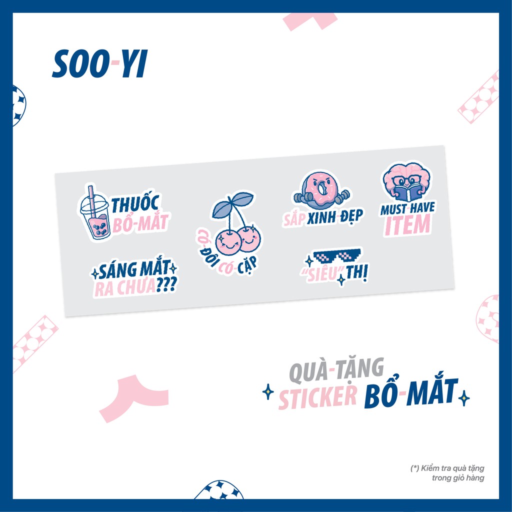 Quà tặng Sticker BỔ MẮT SooYi gồm 6 hình dán phong cách Hàn Quốc