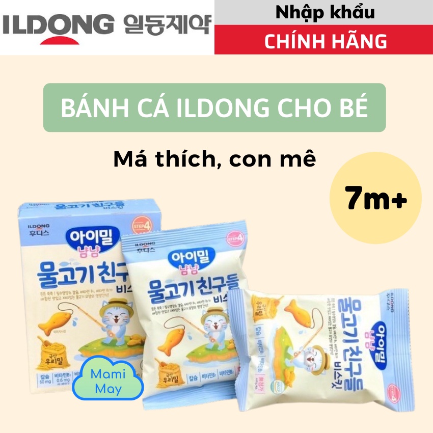 [ILDONG - NHẬP KHẨU] Bánh cá ăn dặm cho bé từ 7 tháng tuổi - 3 vị: cà rốt, chuối và phô mai.