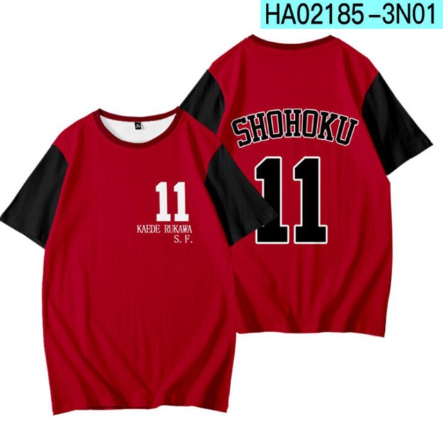 Áo Thun Tay Ngắn In Hình Nhân Vật Anime Slam Dunk 3D Thời Trang