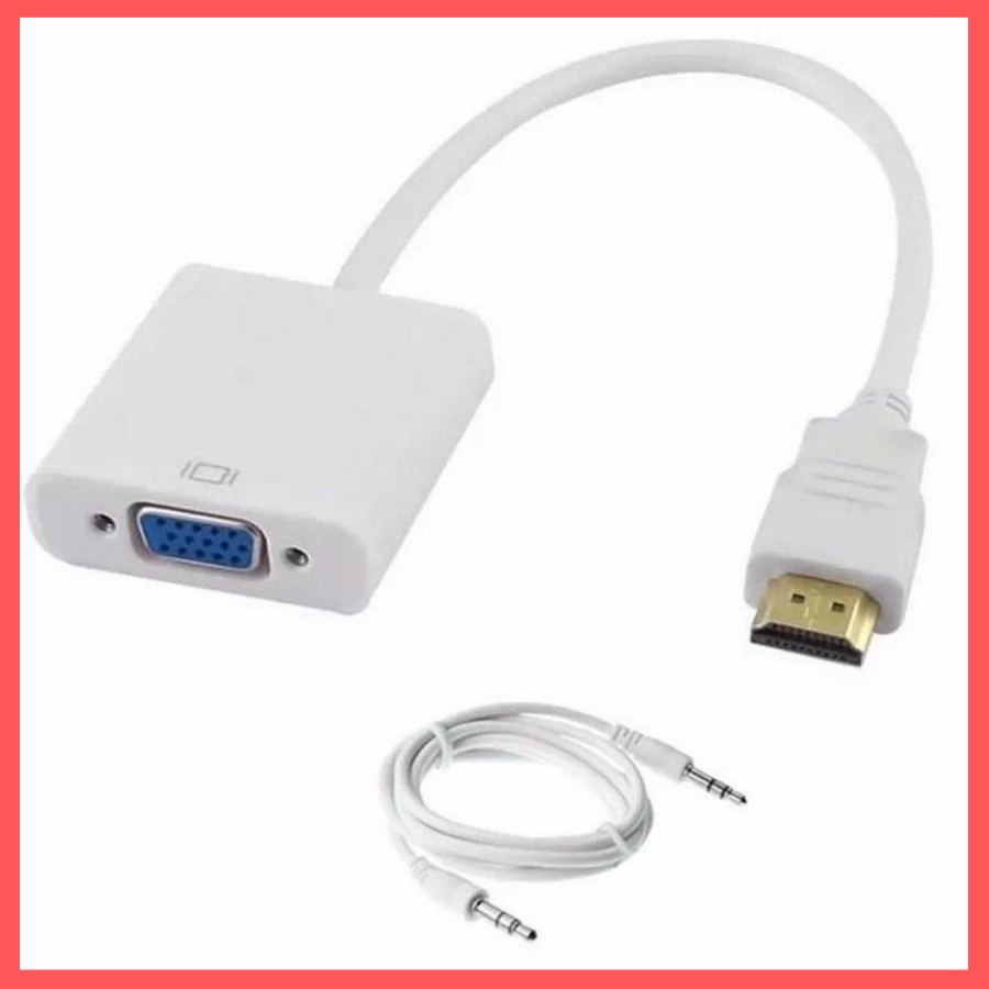 Cáp chuyển đổi hdmi ra vga, cáp hdmi ra vga có âm thanh 2 màu trắng, đen(giao ngẫu nhiên)