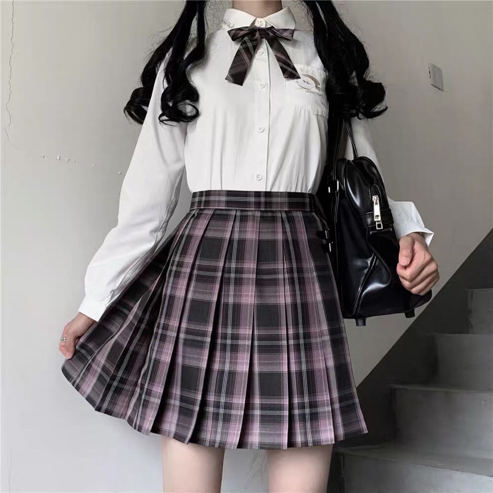 của đêm cực xấu đen tối Nhật Bản đồng phục JK váy phong cách đại học chính hãng lưới sinh nữ mùa thu