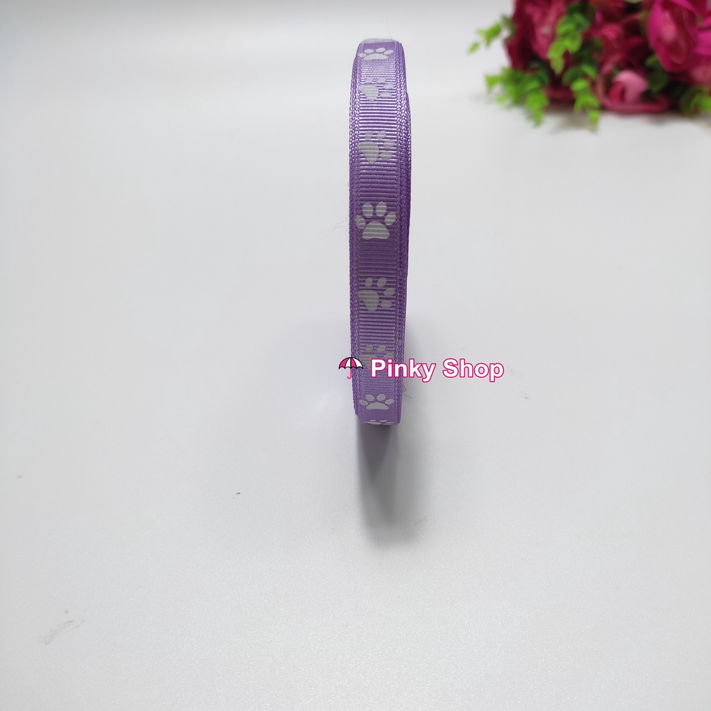 [Giá rẻ] Ruy băng gân họa tiết 1cm, 1.5cm cuộn 1m nhiều mẫu làm nơ, gói quà, phụ kiện handmade Pinky Shop