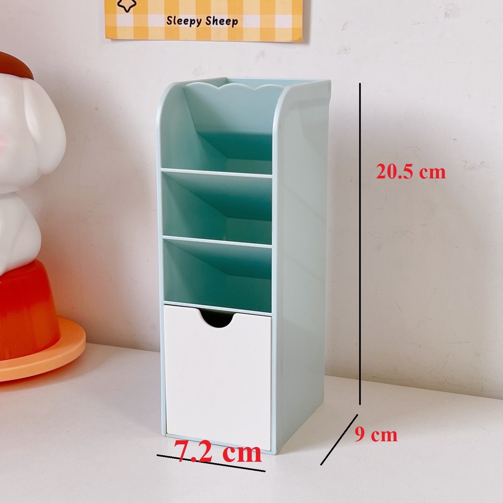 Hộp đựng bút 3 tầng có ngăn kéo loại xịn chất nhựa dày dặn