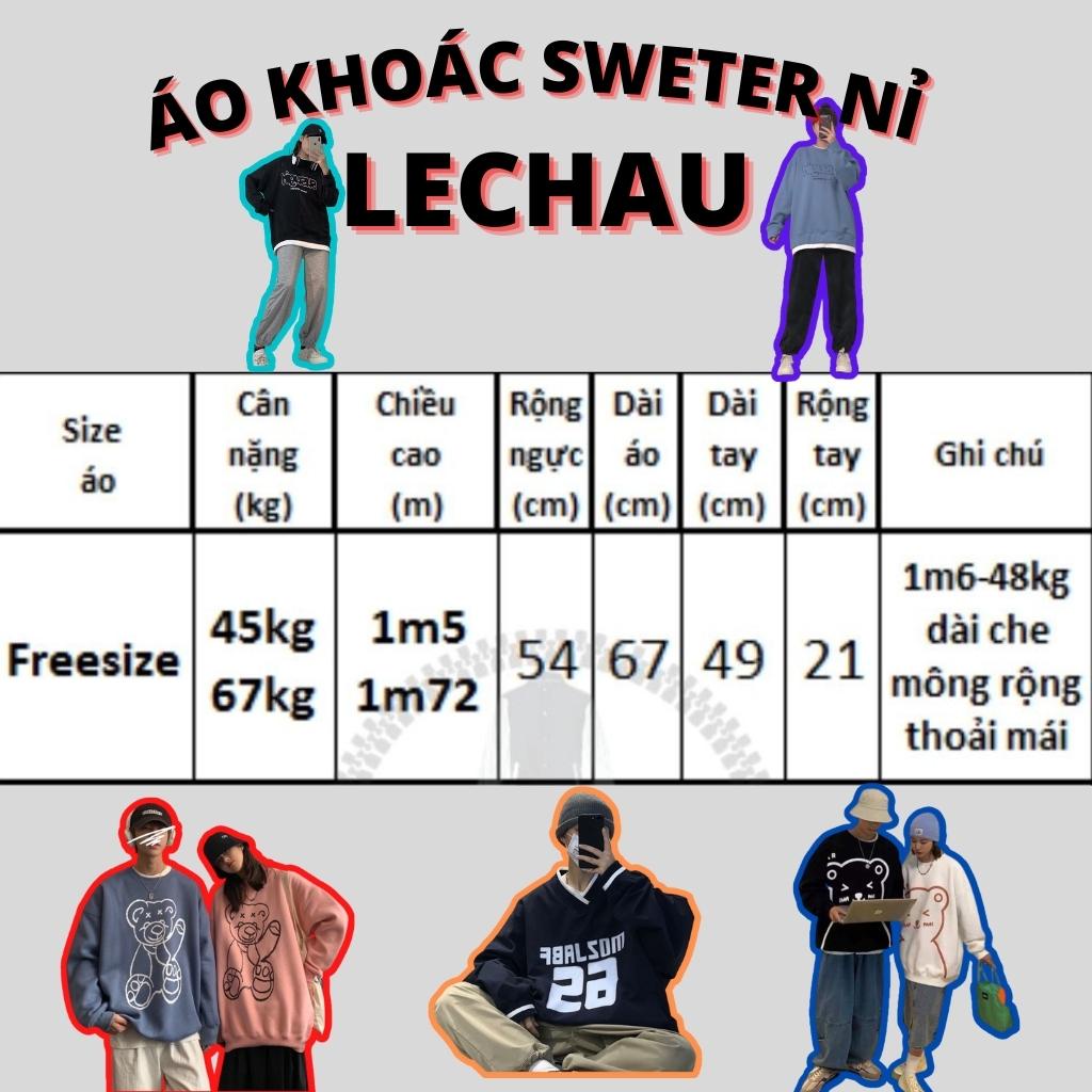 Áo sweater unisex form rộng ulzzang hottrend BEAR AKN25 LECHAU street style nam nữ chất nỉ ngoại mềm mỉn xịn rẻ đẹp | BigBuy360 - bigbuy360.vn