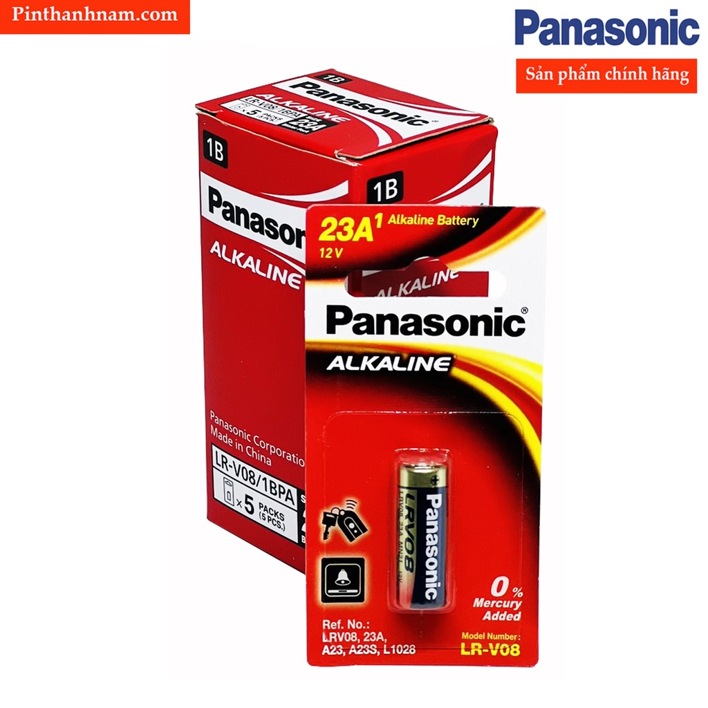 Pin A23 Panasonic 12V thay pin cửa cuốn LR-V08 chính hãng