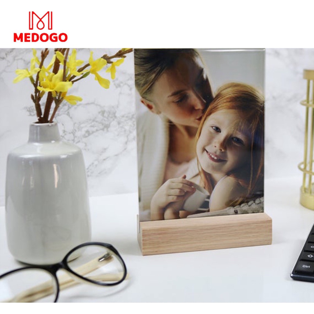 Giá gỗ MEDOGO đỡ ảnh, giá gỗ kẹp ảnh trang trí nhiều kích thước