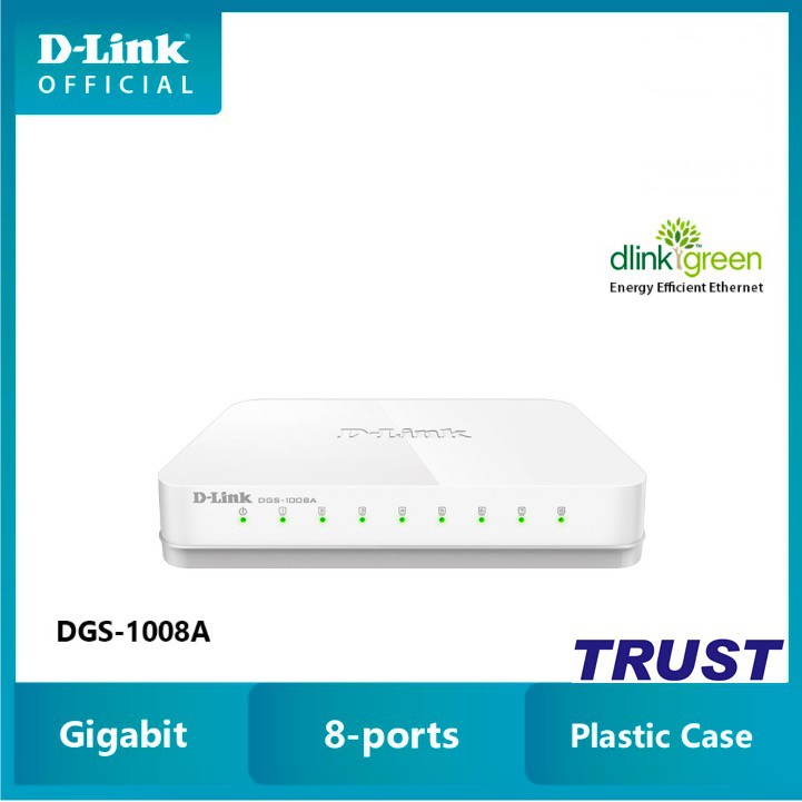 D-Link gigabit 8 cổng Bộ chia tín hiệu Switch RJ45 10/100/1000Mbps - Thiết bị chuyển mạch D-LINK DGS-1008A