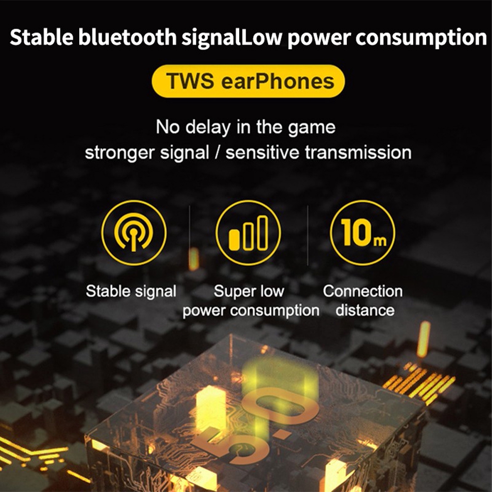 Tai Nghe Không Dây Vitog TWS Kết Nối Bluetooth 5.0 Âm Thanh Nổi 9D Chống Thấm Nước Phong Cách Thể Thao Kèm Mic