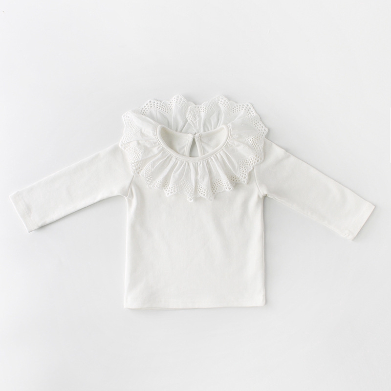 Áo thun tay dài phối ren dành cho bé gái