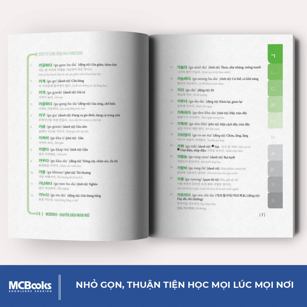 Sách - 5000 Từ Vựng Tiếng Hàn Thông Dụng - MCBooks