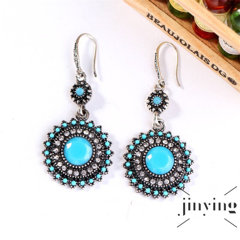 GETNOIVAS Bông tai hợp kim hình hoa hướng dương phong cách vintage