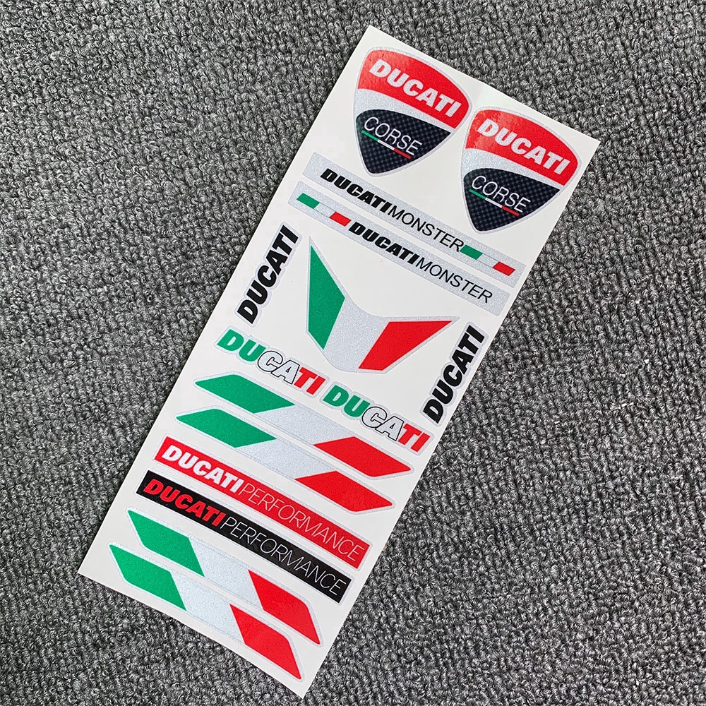 Miếng Dán Họa Tiết Logo Ducati Phản Quang 3m Trang Trí Mũ Bảo Hiểm