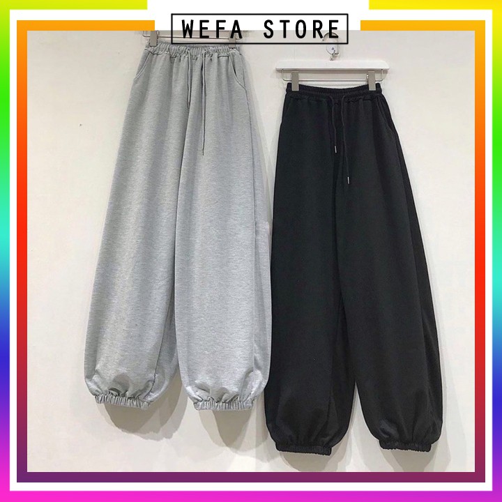 [Mã FAMAYWA giảm 10K đơn 50K] Quần jogger nữ ống rộng bo chun WEFA phong cách Ulzzang Unisex SIÊU HOT QN02