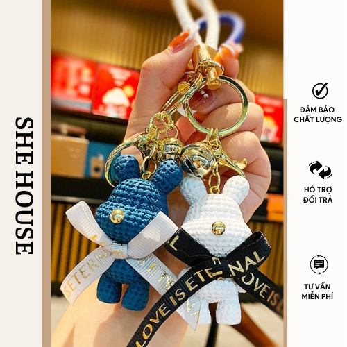 Móc khoá gấu xinh xắn . Hoạ tiết ngộ nghĩnh sang trọng