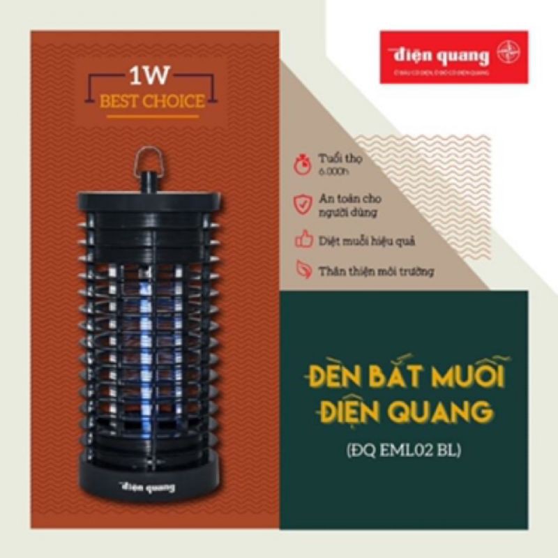 Đèn Bắt Muỗi ĐIỆN QUANG ĐQ EML02 BL