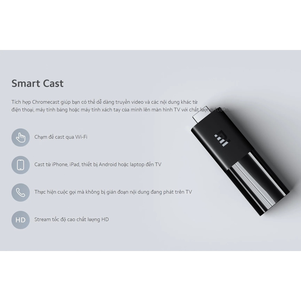 Android TV Xiaomi Mi TV Stick Quốc Tế Tiếng Việt Điều Khiển Giọng Nói Tivi