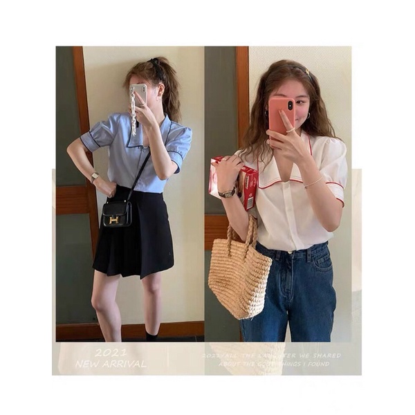 Sơ mi cổ viền thêu