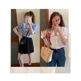Sơ mi cổ viền thêu