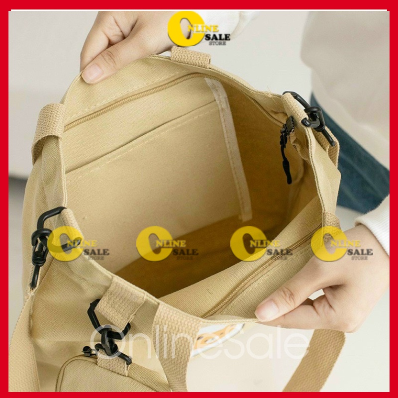 Túi xách học thêm trung học cấp 2 đi học đi chơi cho bé gái thời trang có khóa kéo KT 34x35x8 cm