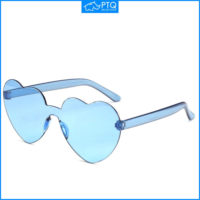 Kính Mát Một Mảnh Chống Tia UV Hình Trái Tim Nhiều Màu Tùy Chọn Thời Trang Unisex