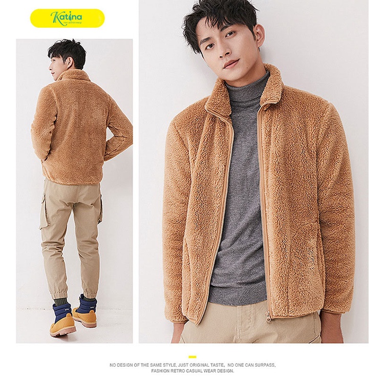 Áo khoác lông Katina cho nam có size đại 90-100kg mặc mùa thu đông ấm áp