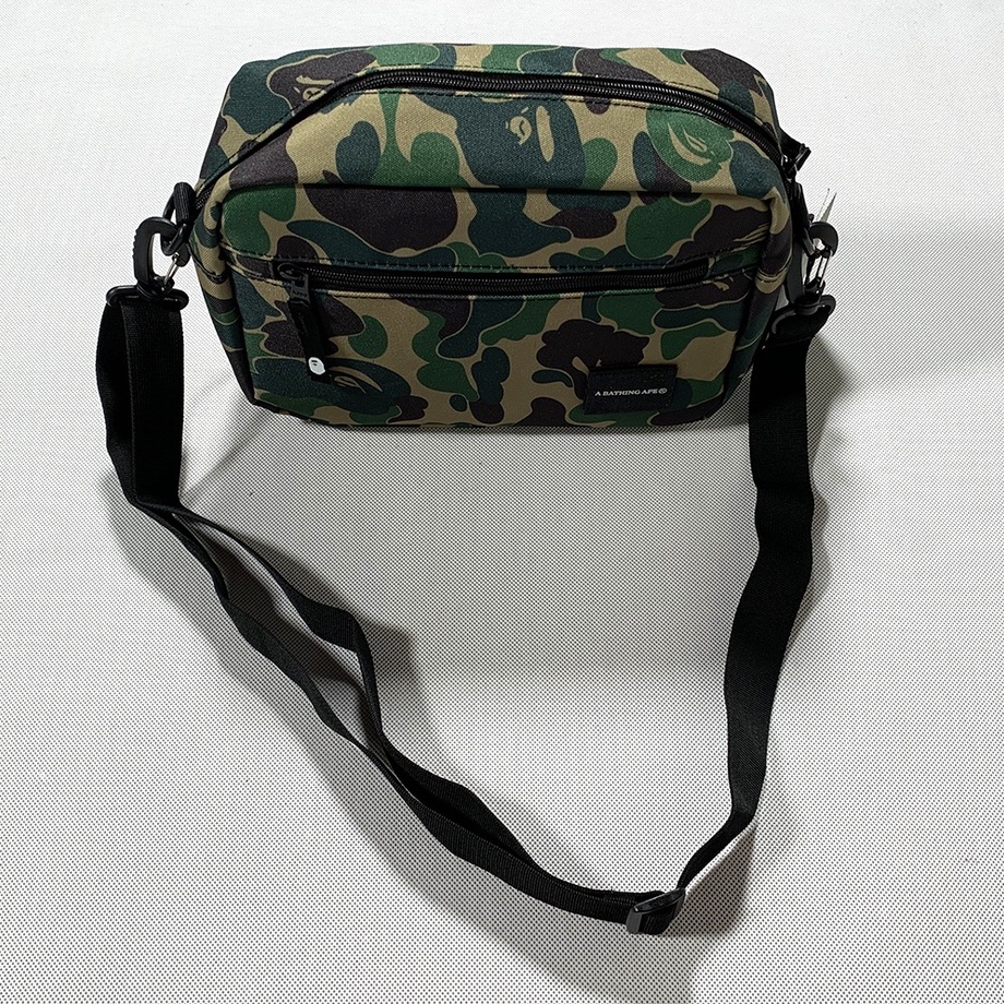 Túi đeo chéo Bape Camo Green, Bape Bag, Chất liệu Polyester chống nước, Size 26 x 18 x 10cm Màu Xanh Camo