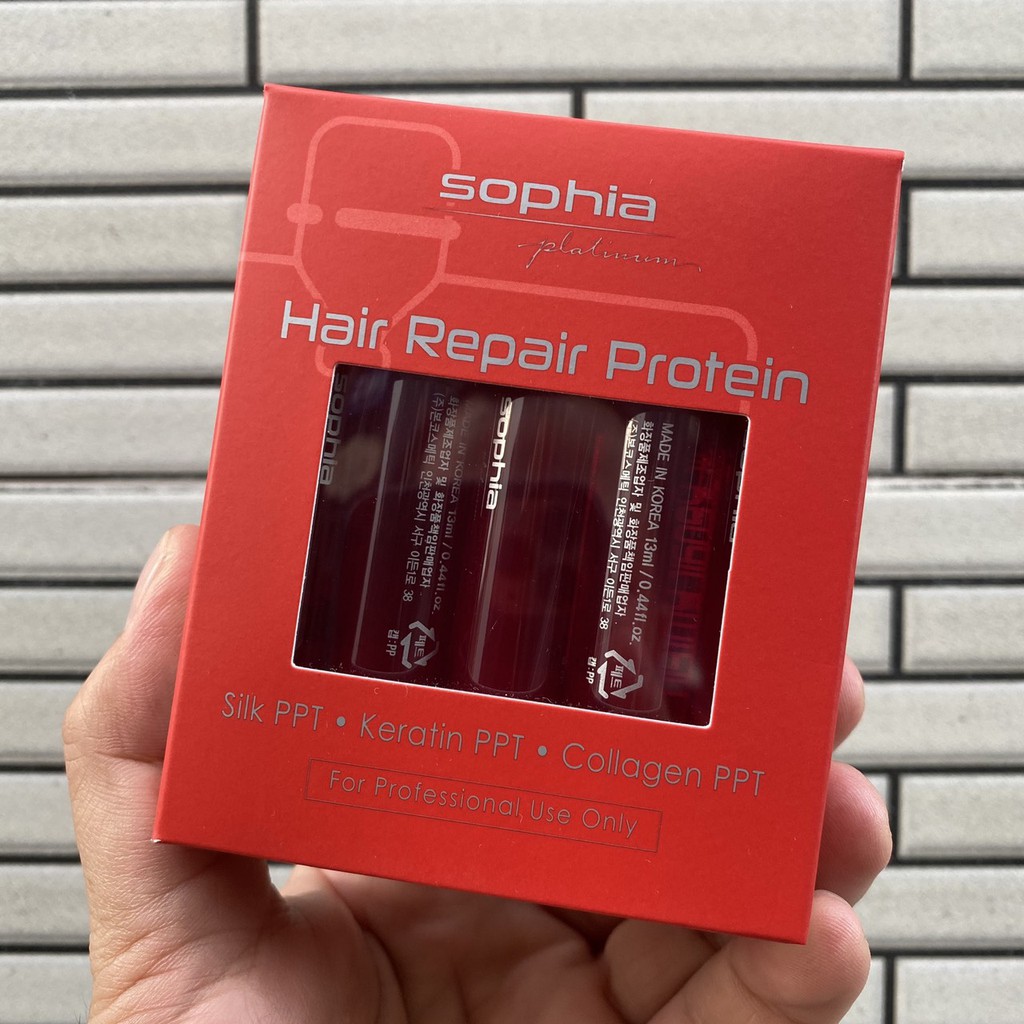 $$cam_kết_chính_hãng$$ Protein phục hồi tóc hư nát Sophia Platinum Hair Repair Protein 13mlx10 ( thần dược)