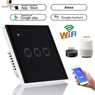 【Available】 Touch switch smart switch panel wall switch 1/2/3 Gang wifi light switch US / EU standard work with Alexa Google Home 【UUSTOCK】