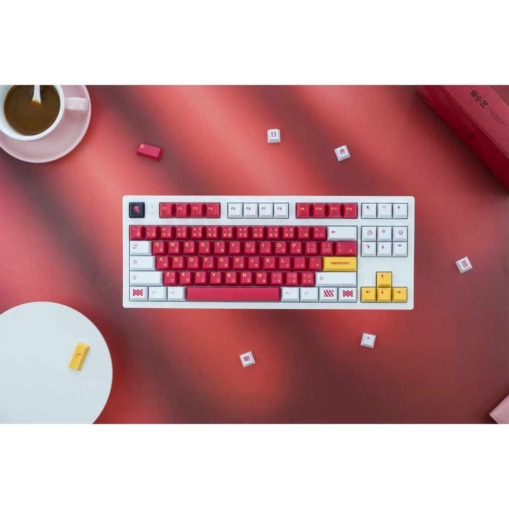 129 Phím EVA-02 Keycaps Cherry Profile Asuka Langley Soryu Anime PBT DYE-SUB Bàn phím cơ Keycap