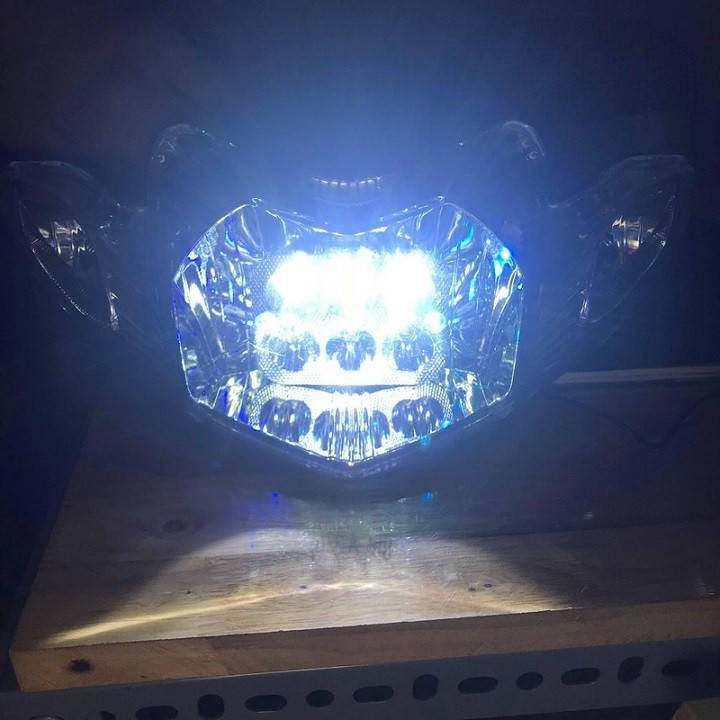 Đèn pha xe máy | Choá đèn pha Led 6 bóng cho xe sirius