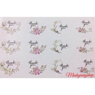Sét 12 miếng dán STICKER chủ đề THANK YOU