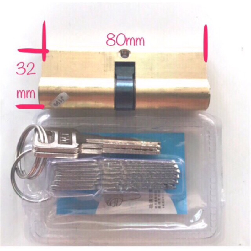 Ruột  khoá lỗi đồng 80mm , dành thay thế ruột khoá tay gạt