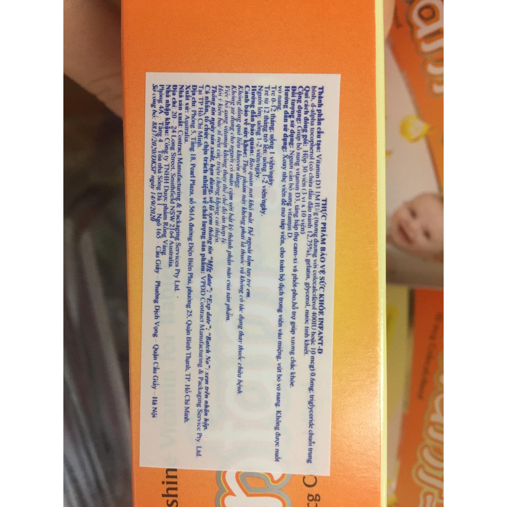 💥💧💥💧 Infant-D Úc- Bổ sung Vitamin D3 giúp xương và răng chắc khoẻ