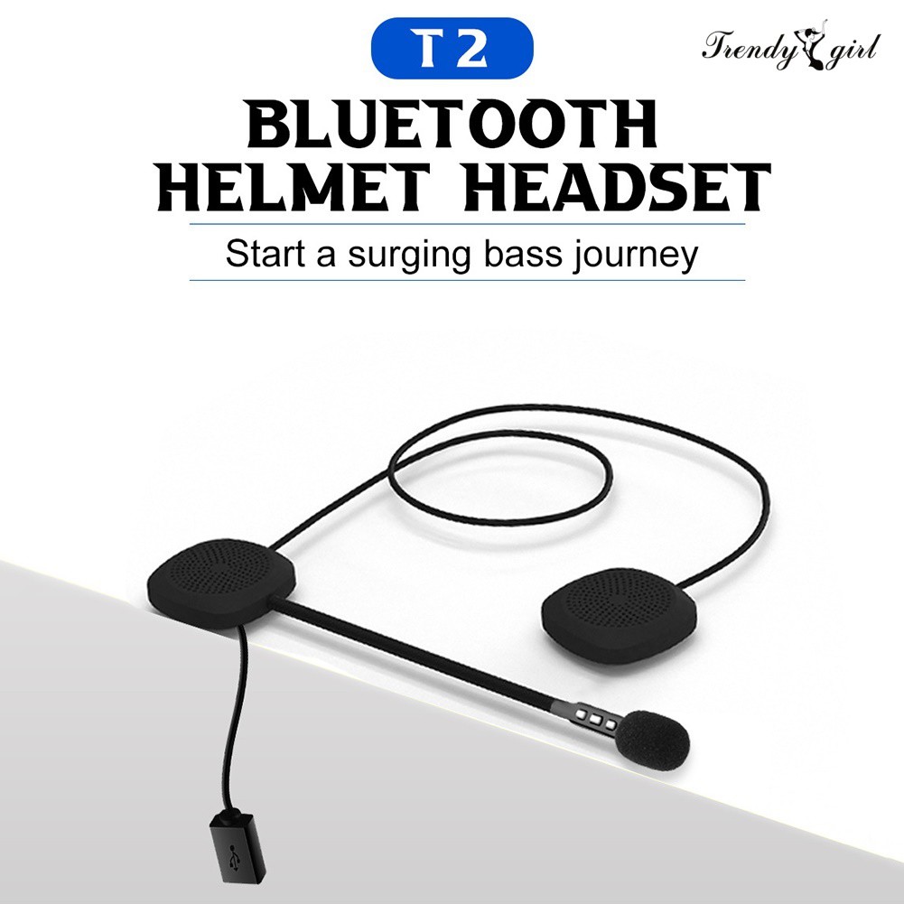 Tai Nghe Bluetooth 5.0 Không Dây T2 Gắn Mũ Bảo Hiểm Cho Xe Mô Tô