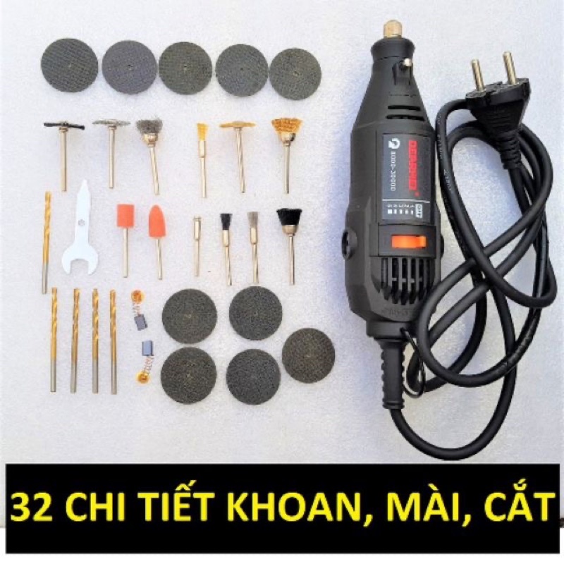 Máy Mài Mini Cầm Tay Siêu Mạnh Thế Hệ Mới Tặng Kèm 32 Đầu Mài
