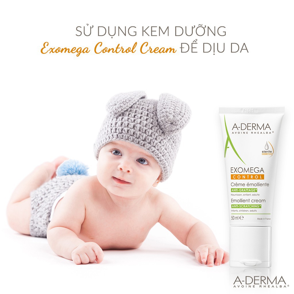 Kem dưỡng ẩm Aderma Exomega Control Emollient Cream Cho Da Viêm Cơ Địa Và Da Khô - 50ml - Skinfa.