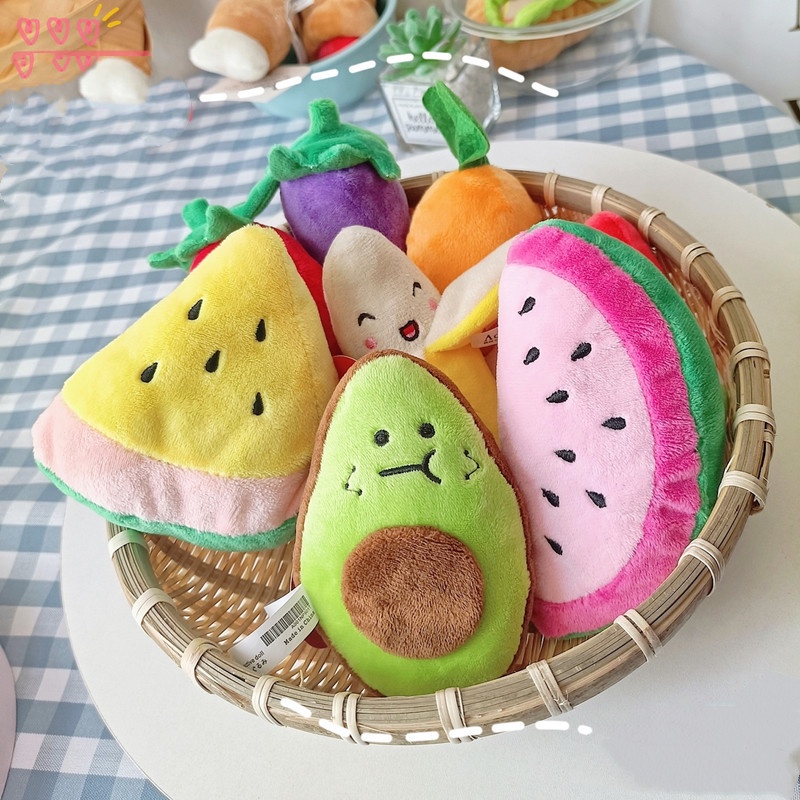 Đồ chơi hình thức ăn và rau củ phát ra tiếng khi nhai cho thú cưng