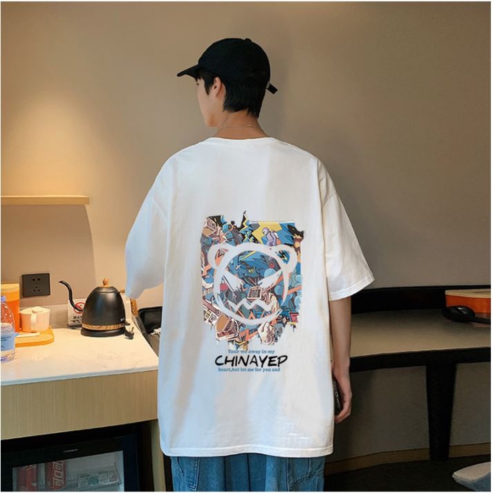 Áo thun form rộng ngắn tay unisex nam nữ Zombi011 dáng tay lửng, áo thun trắng unisex nam nữ basic oversize