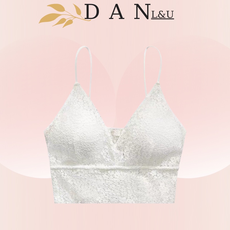 Áo Ngực Ren 2 Dây Dáng Dài Không Gọng Ren Hoa Kiểu Bralete DAN L&amp;U 066