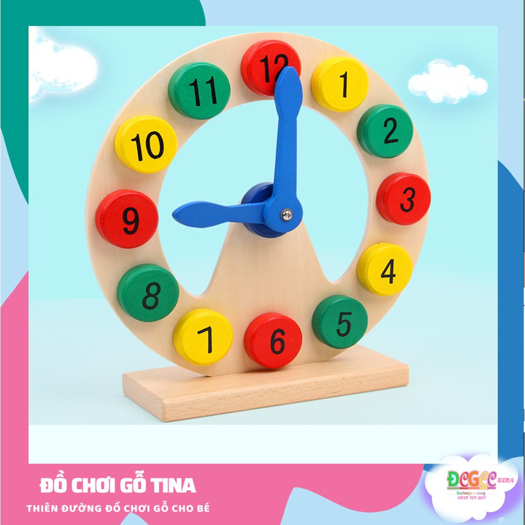 Đồ Chơi Gỗ Đồng Hồ Để Bàn Học Số Học Đếm Đồ Chơi Vui Đồ Chơi Gỗ Thông Minh Cho Bé