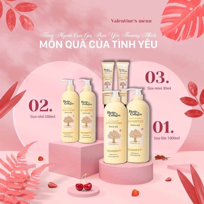 Dầu gội xả mini Biotin Collagen, sữa tắm gói tiện lợi khi du lịch | Siêu thơm | Hàng chính hãng