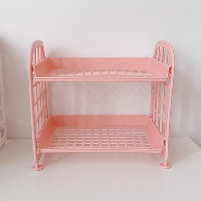 Kệ Nhựa Mini 2 Tầng Mini Đựng Đồ Đa Năng Siêu Xinh