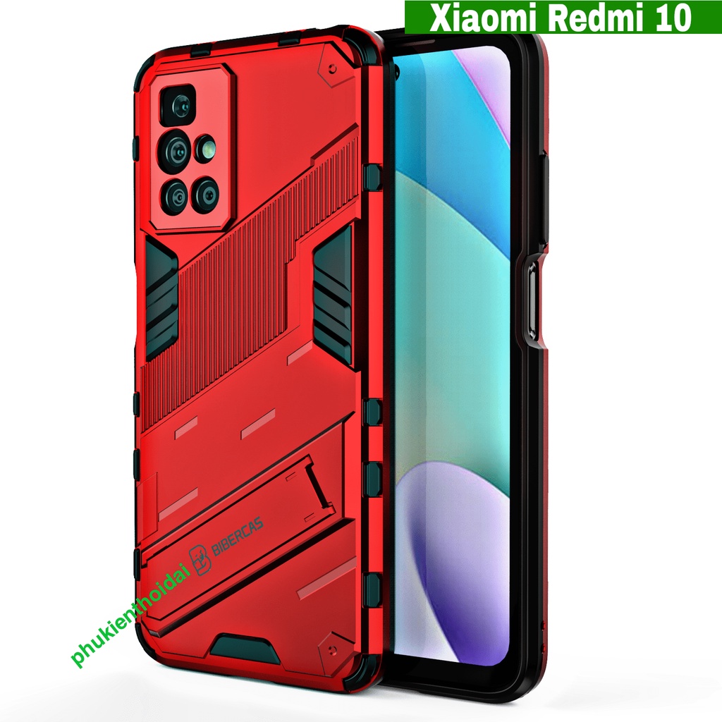 Ốp lưng IRON MAN VER 2 Xiaomi Redmi 10 chống sốc chống va đập mạnh giá đỡ chân chống
