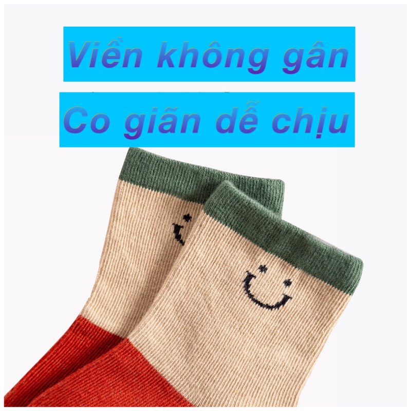 Set 5 đôi Tất gấu, vớ hình gấu cho bé trai và bé gái từ 1 - 13 tuổi chất len mịn thu đông đẹp, mịn mềm
