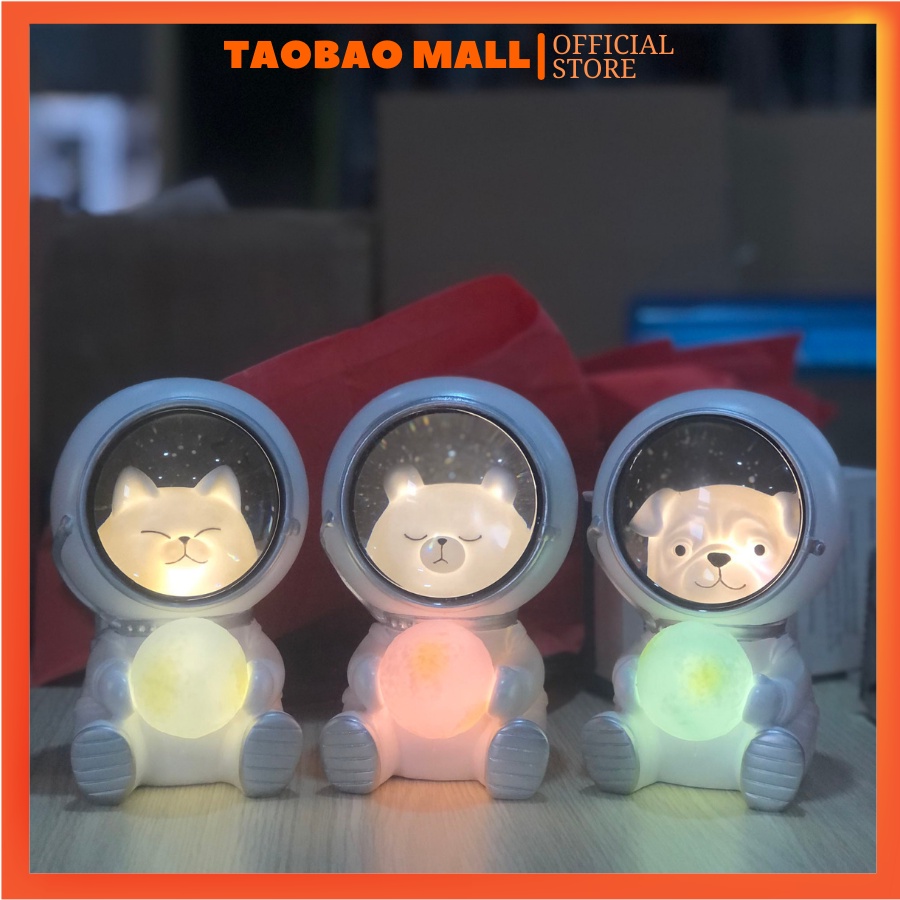 Đèn Ngủ SIÊU HOT TIKTOK Hình Phi Hành Gia Galaxy Hình Chó, Mèo, Gấu Đáng Yêu Bắt Mắt, Giúp Phòng Ngủ Thêm Lung Linh